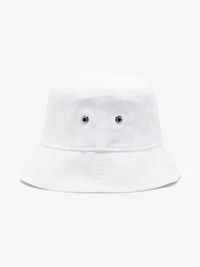 White Leondro Logo Cotton Bucket Hat