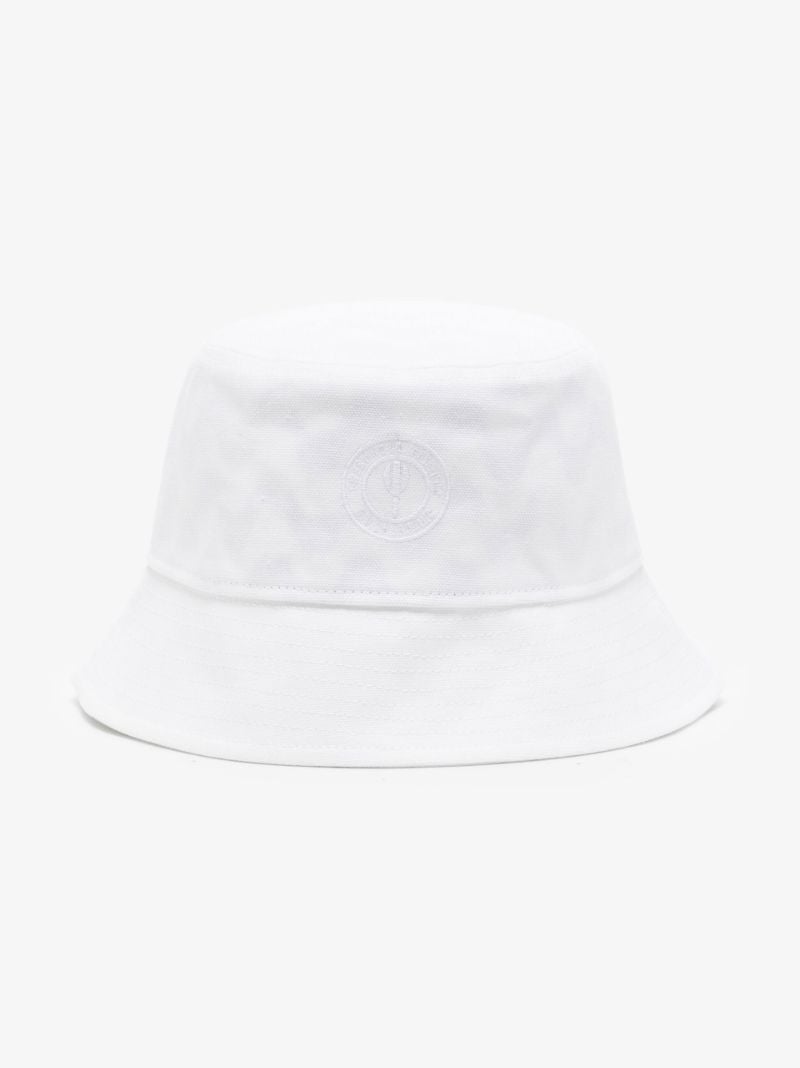 White Leondro Logo Cotton Bucket Hat