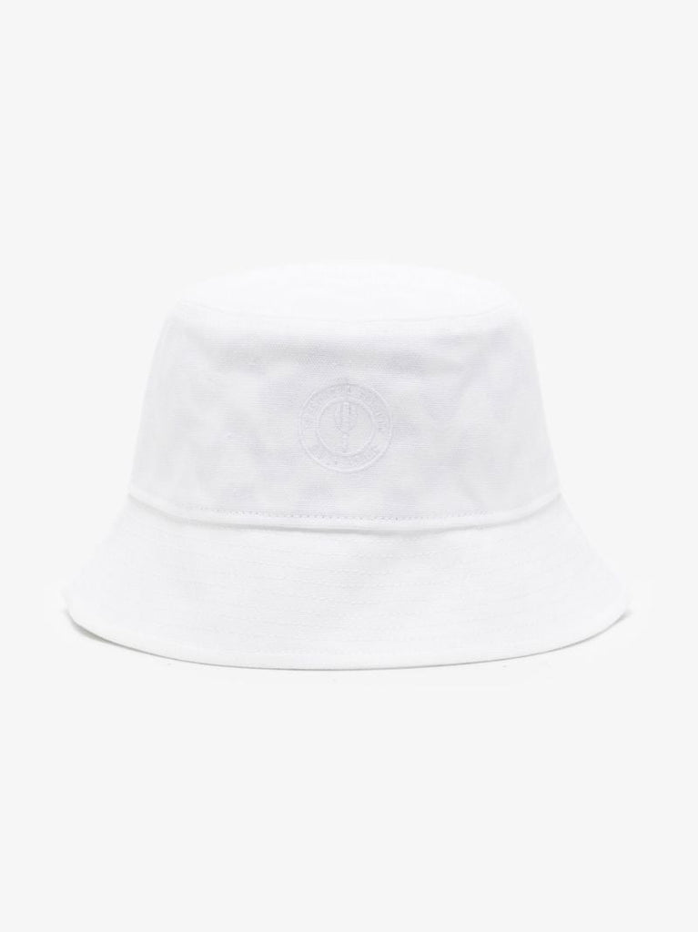 White Leondro Logo Cotton Bucket Hat