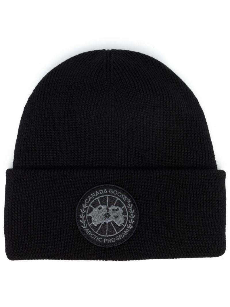 Black Thermal Disc Wool Beanie Hat