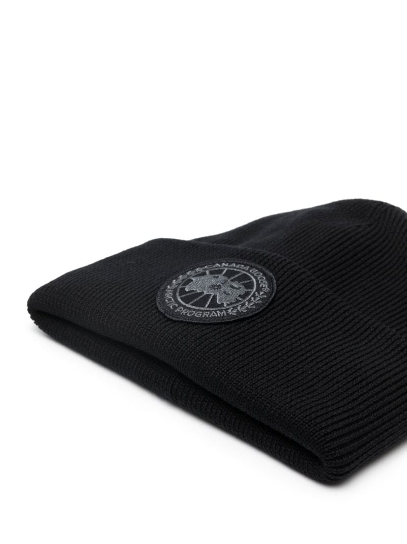 Black Thermal Disc Wool Beanie Hat