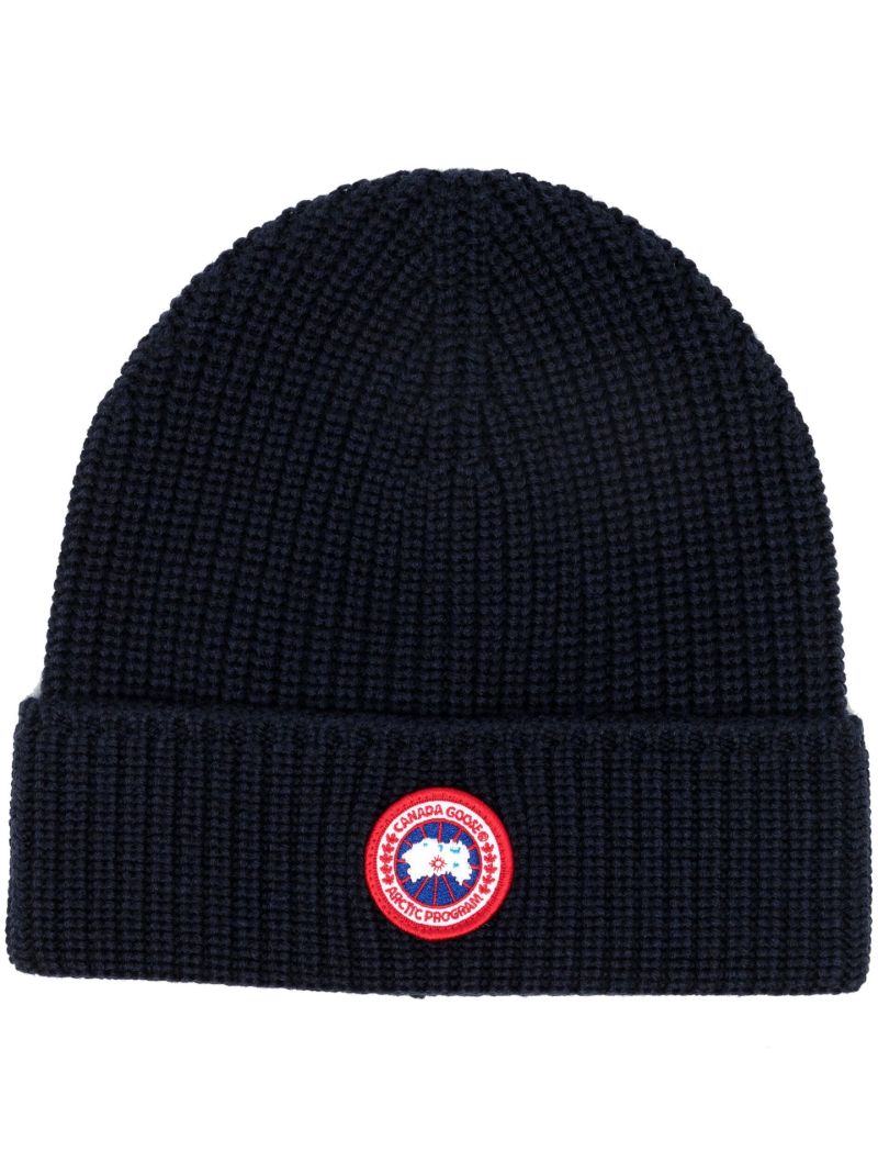 Navy Arctic Disc Wool Beanie Hat