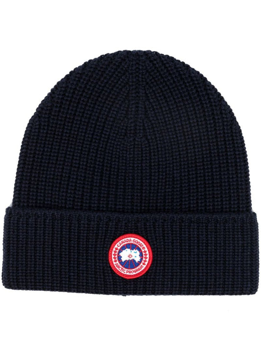 Navy Arctic Disc Wool Beanie Hat