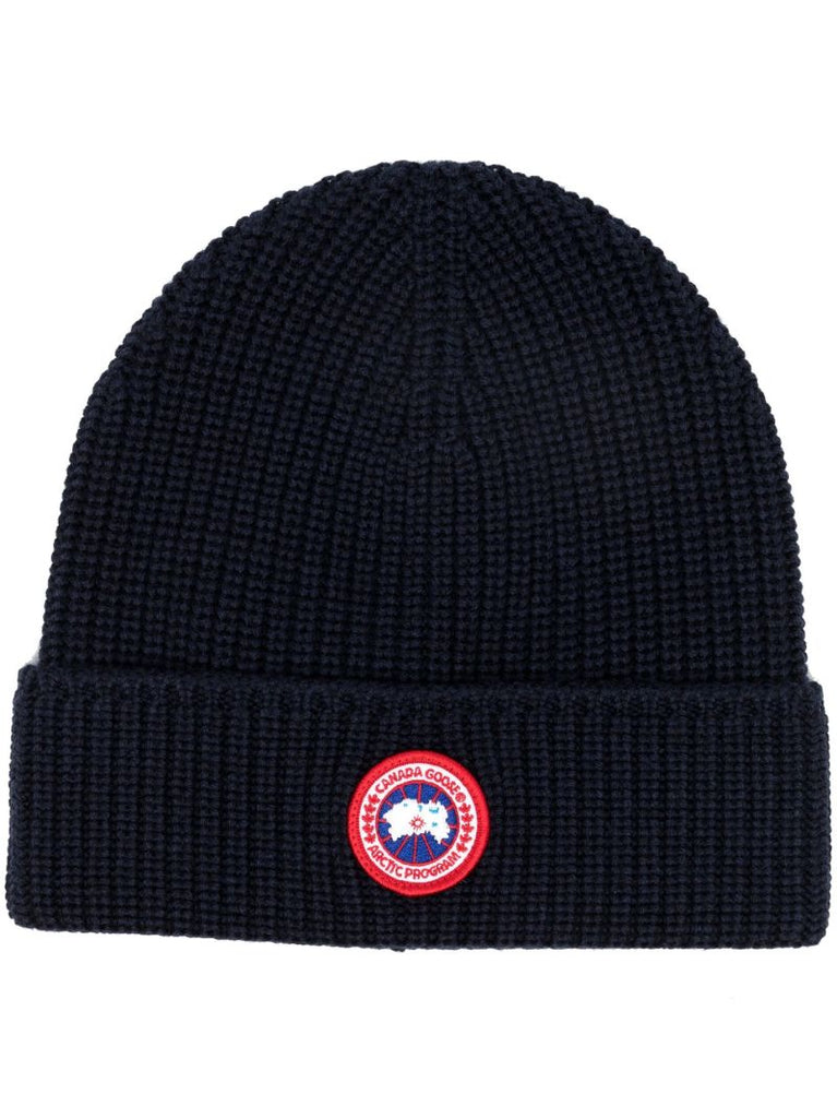 Navy Arctic Disc Wool Beanie Hat