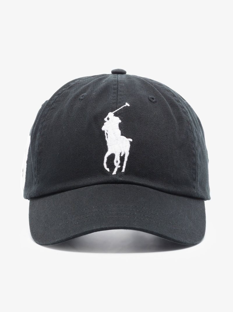 Black Big Pony Chino Cotton Cap