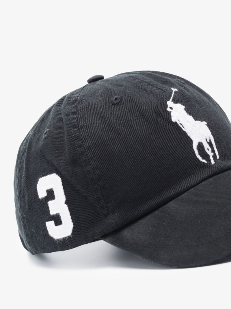 Black Big Pony Chino Cotton Cap
