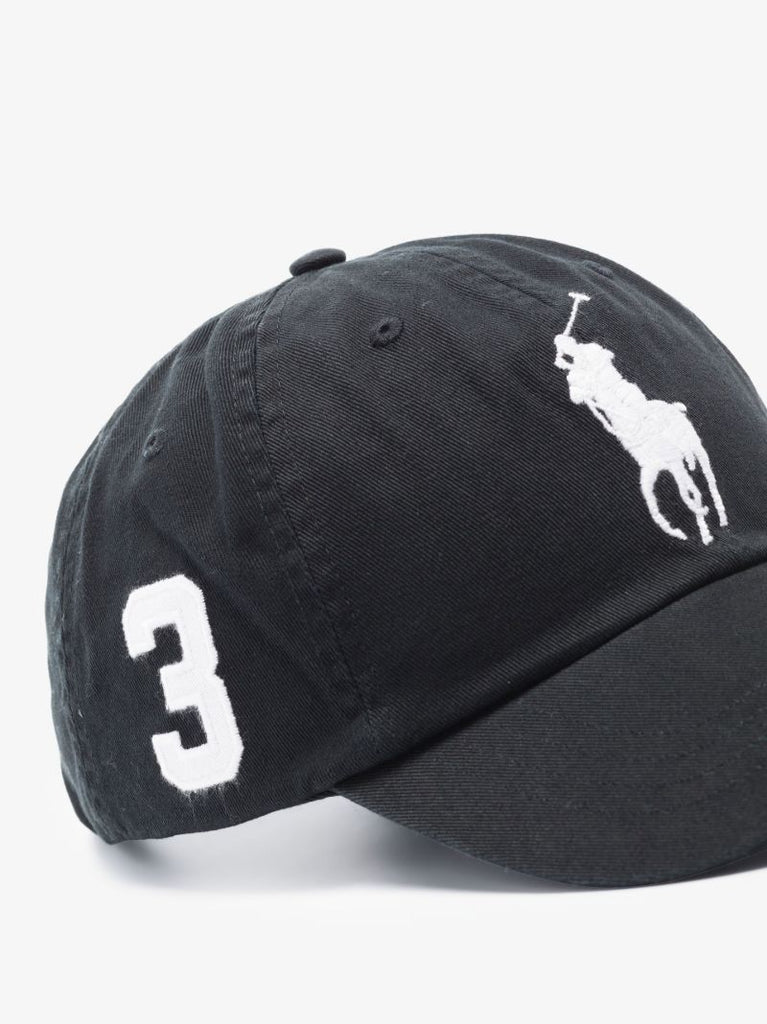Black Big Pony Chino Cotton Cap