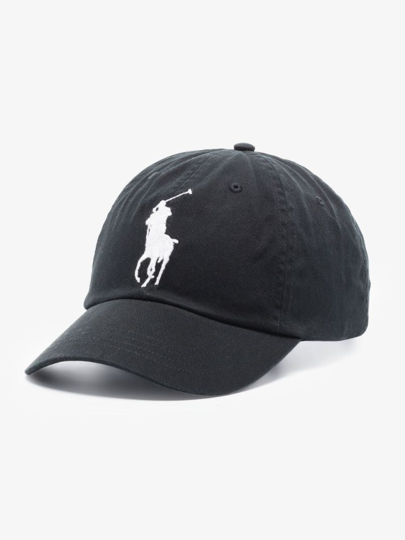 Black Big Pony Chino Cotton Cap