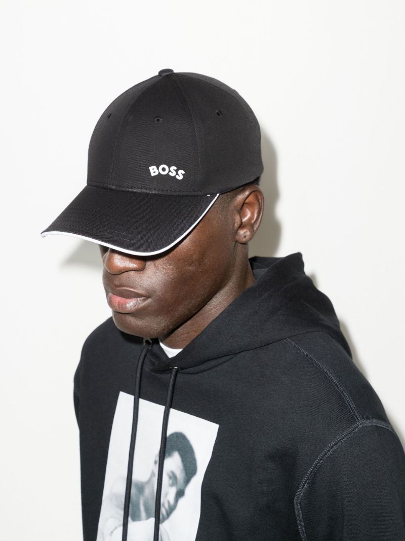 Black Logo Cotton Baseball Cap