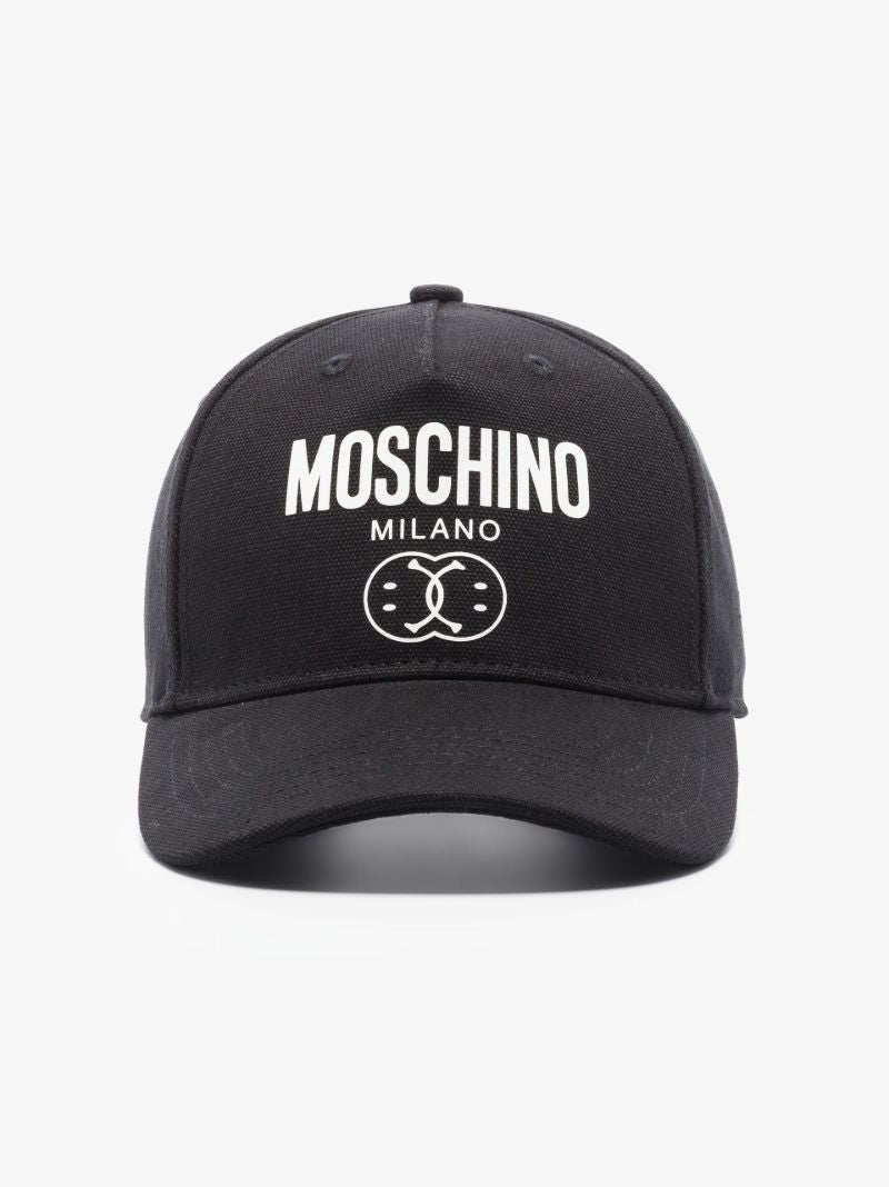 X Smiley Black Double Smiley Cotton Baseball Cap