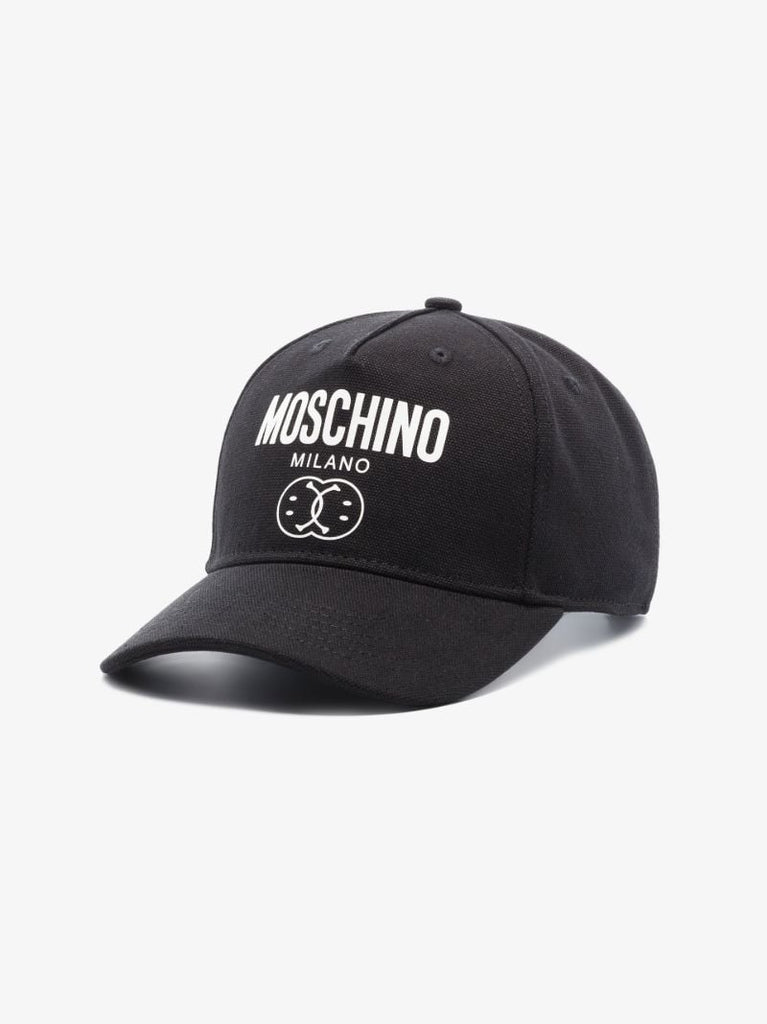 X Smiley Black Double Smiley Cotton Baseball Cap