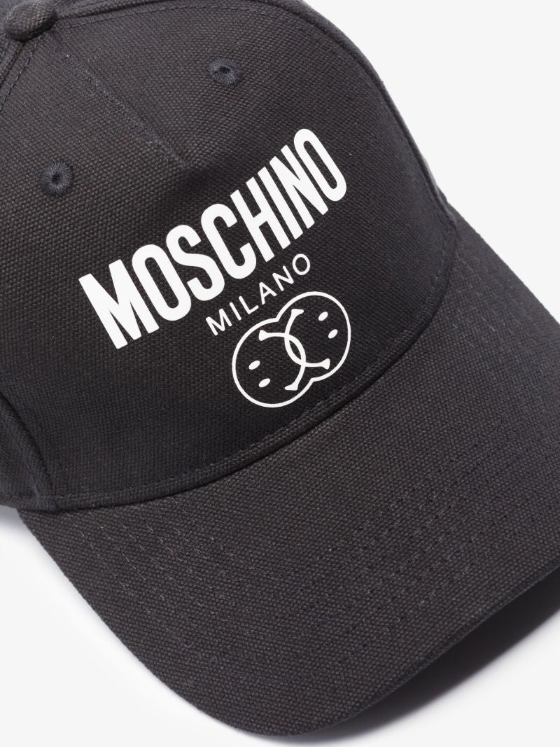 X Smiley Black Double Smiley Cotton Baseball Cap