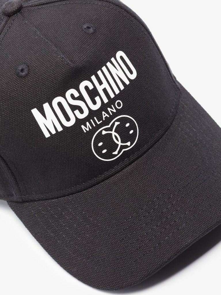 X Smiley Black Double Smiley Cotton Baseball Cap