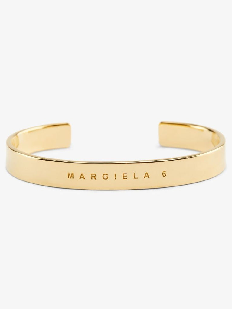 Gold Tone Logo Cuff Bracelet