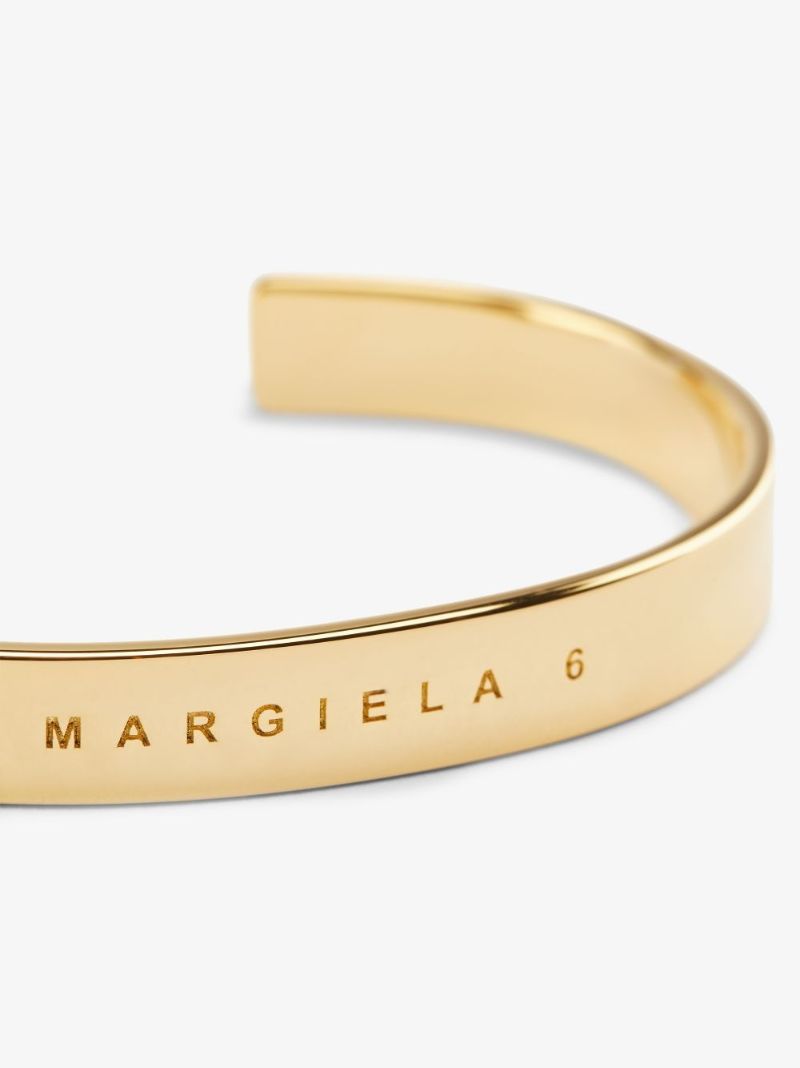 Gold Tone Logo Cuff Bracelet