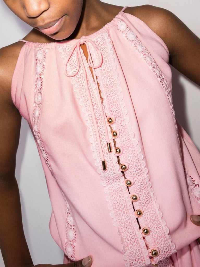 Chelsea Guipure Lace Trim Mini Dress