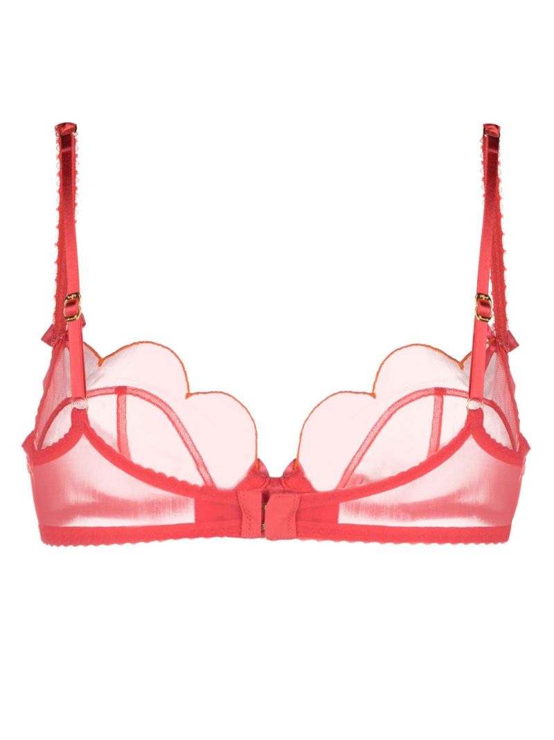 Orange Lorna Sheer Scalloped Bra