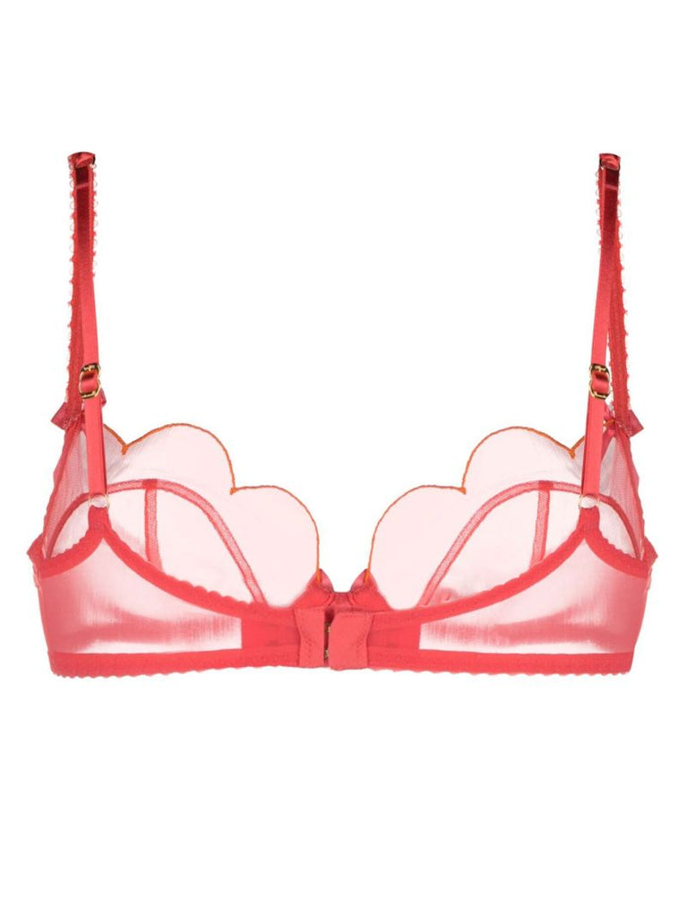 Orange Lorna Sheer Scalloped Bra