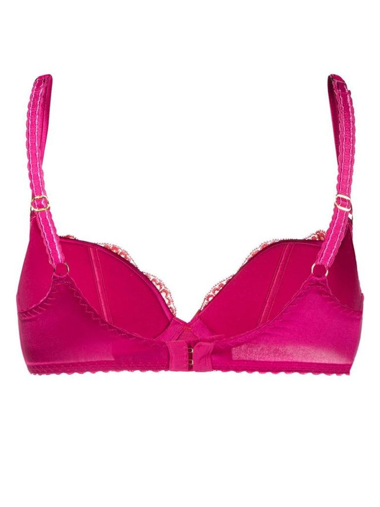 Pink Molly Lace Trim Silk Bra