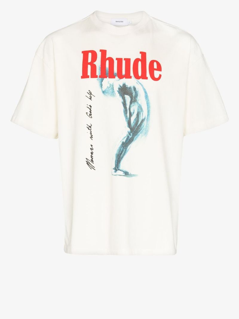 God Help Me Print Cotton T-shirt