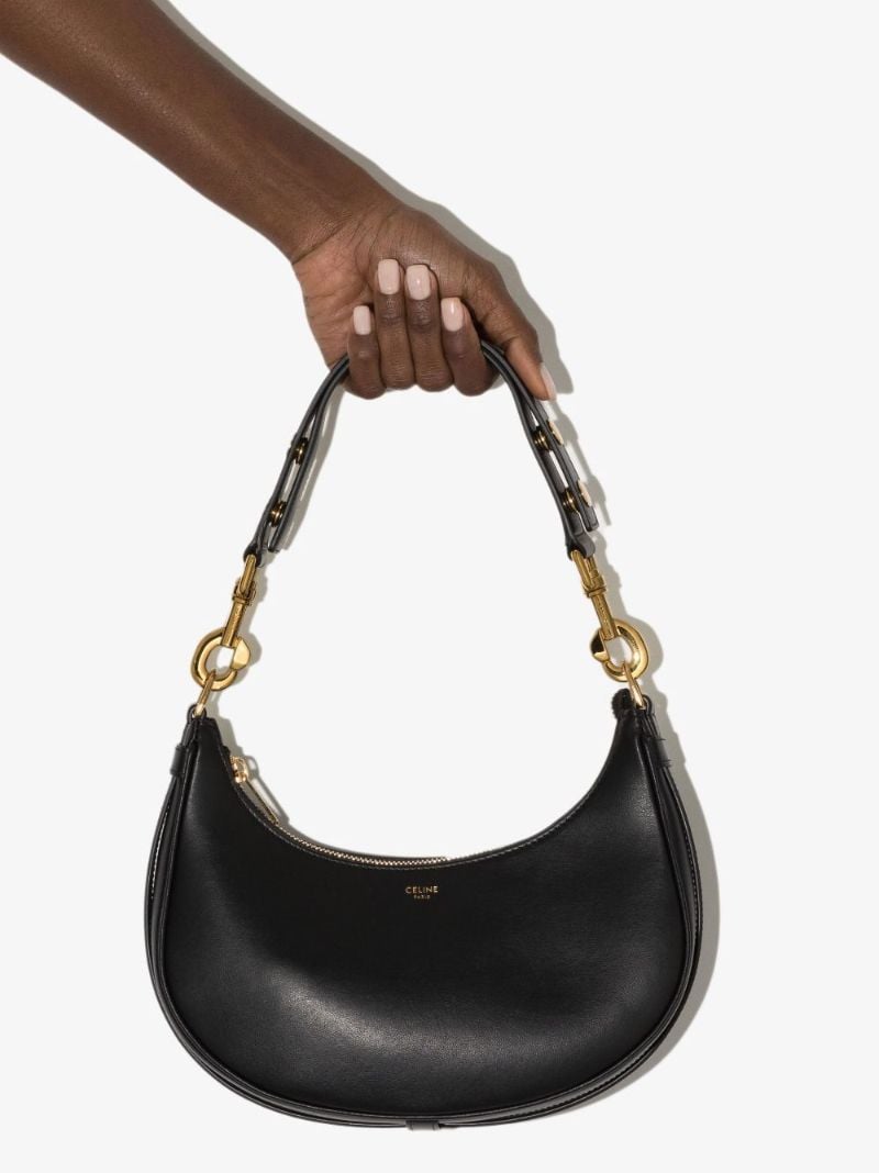 Black Ava Leather Shoulder Bag