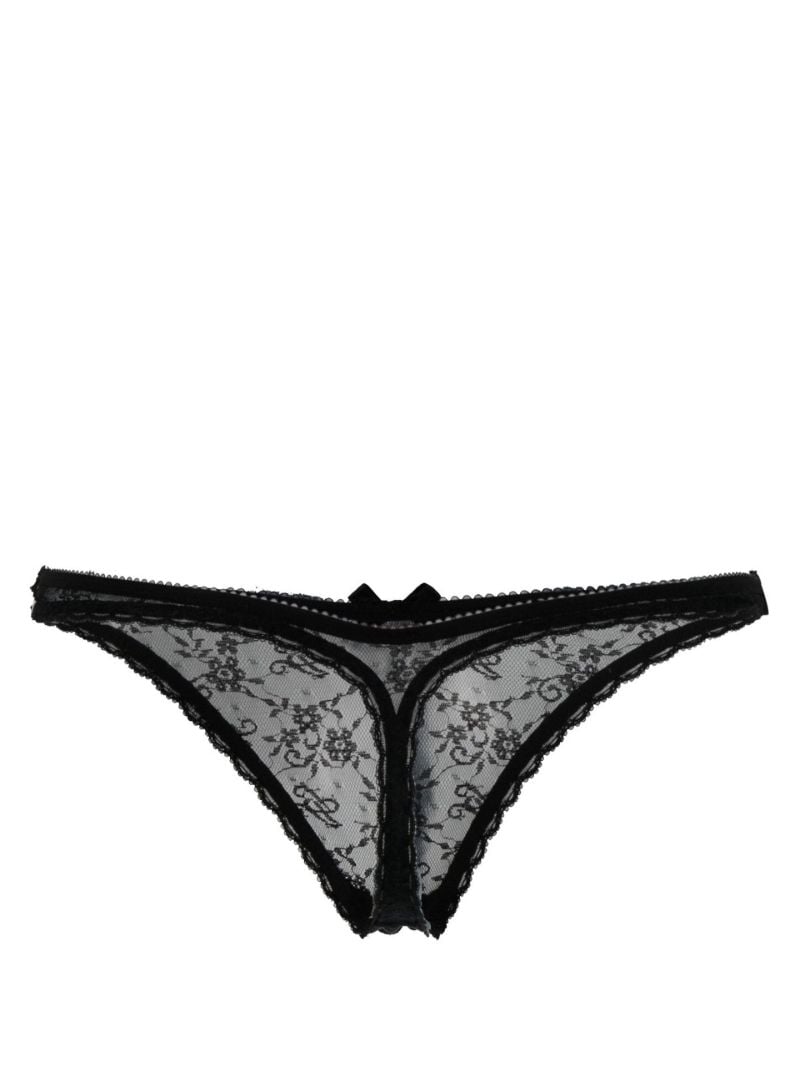 Black Malorey Lace Thong