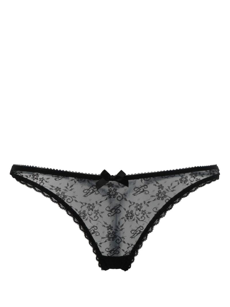 Black Malorey Lace Thong