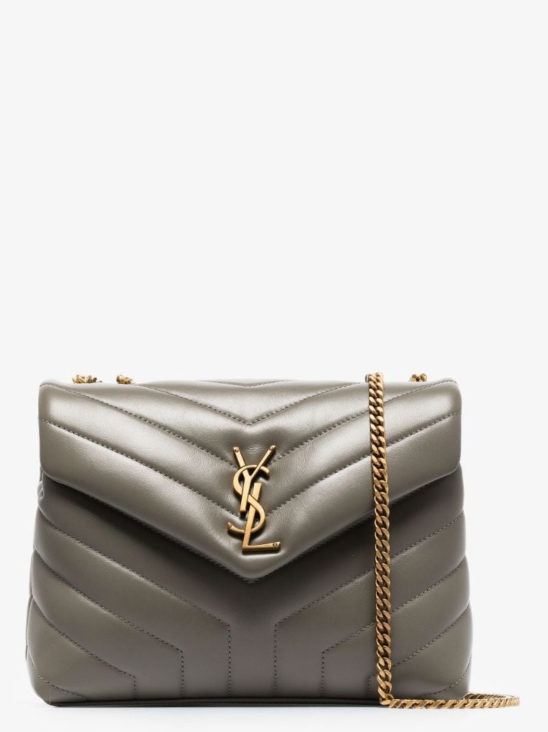 Grey Loulou Small Leather Shoulder Bag