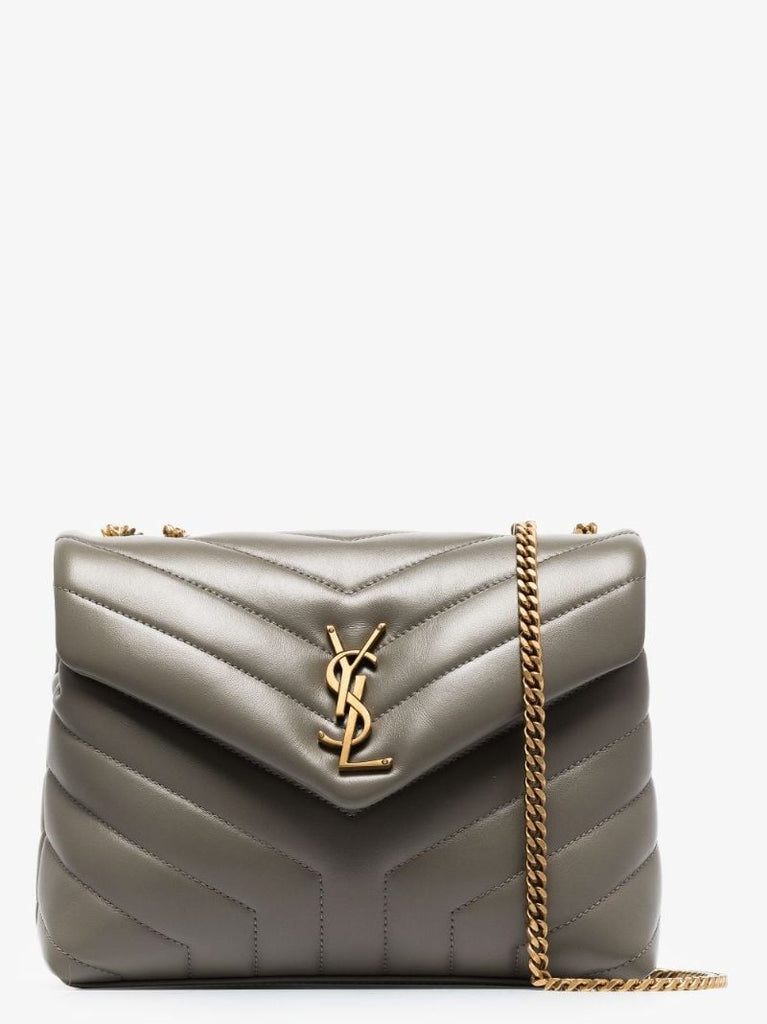 Grey Loulou Small Leather Shoulder Bag