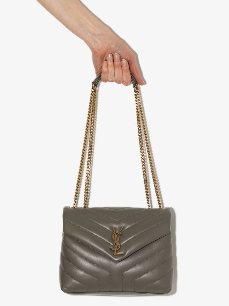 Grey Loulou Small Leather Shoulder Bag