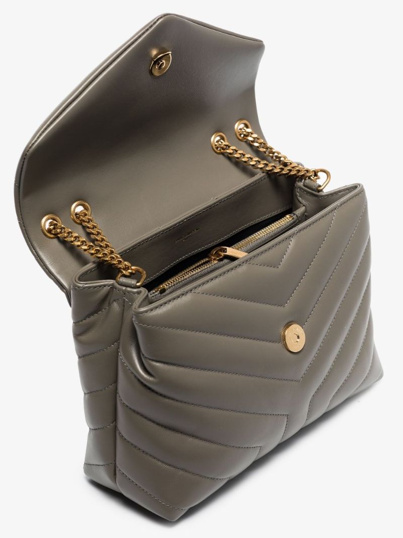Grey Loulou Small Leather Shoulder Bag