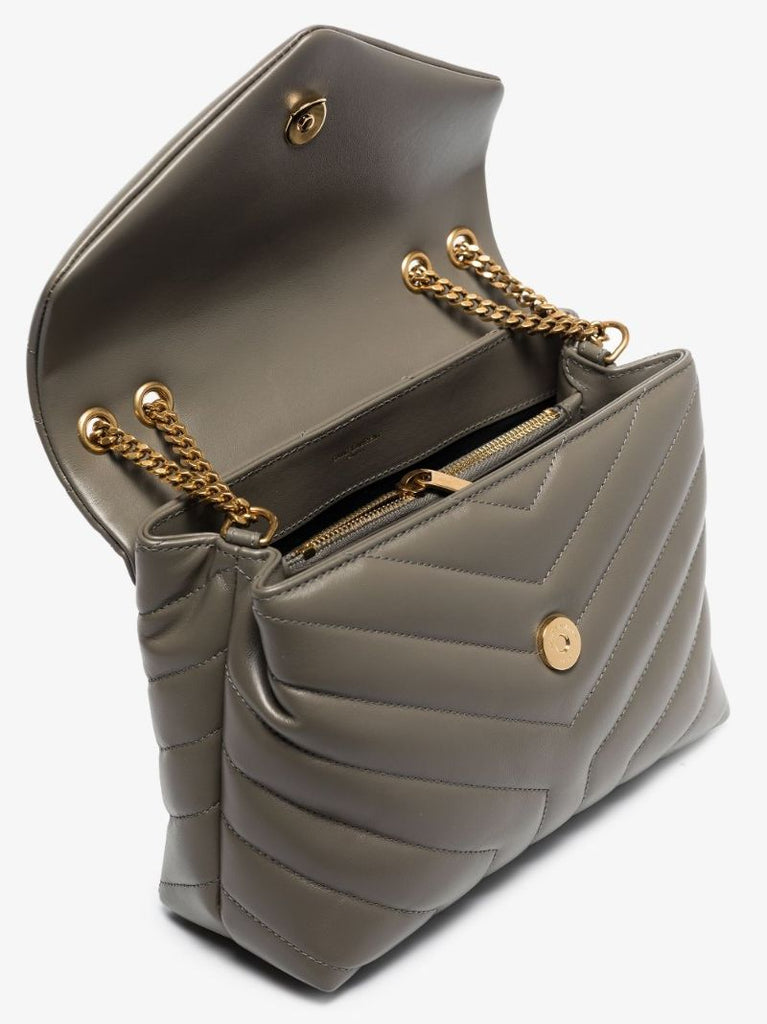 Grey Loulou Small Leather Shoulder Bag