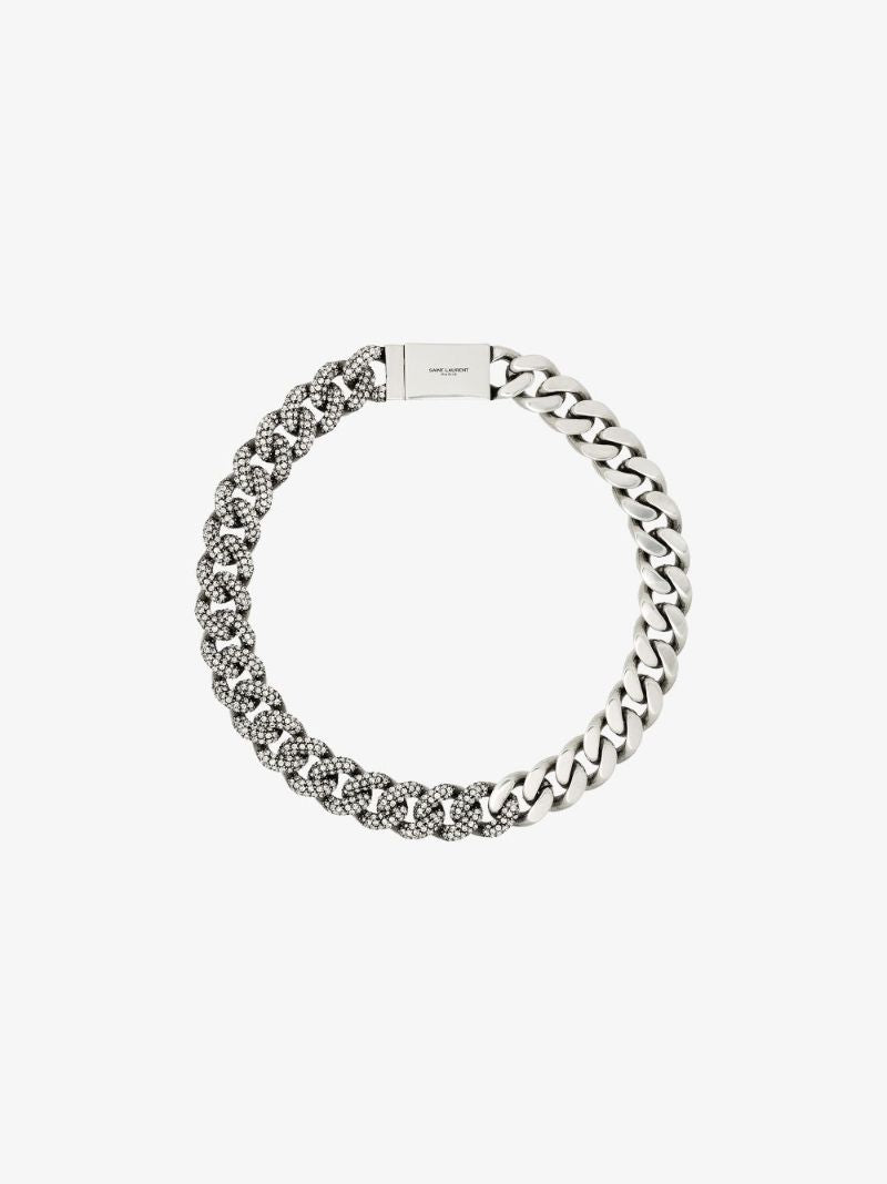Silver-tone Crystal-embellished Chain Necklace