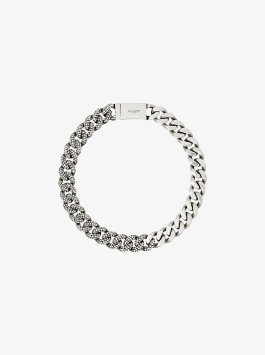 Silver-tone Crystal-embellished Chain Necklace
