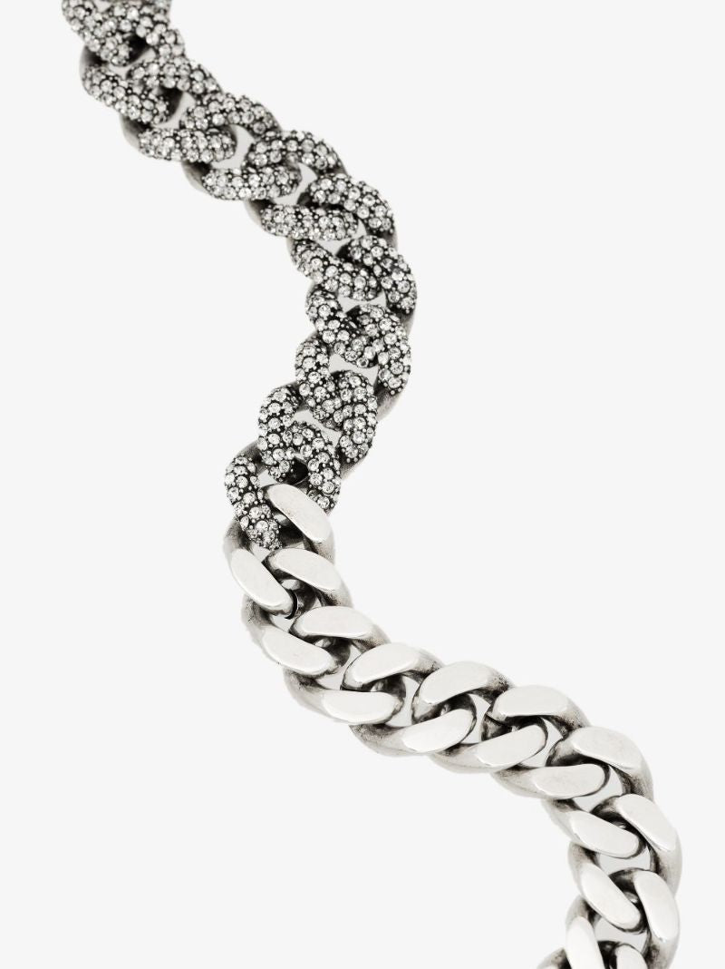 Silver-tone Crystal-embellished Chain Necklace