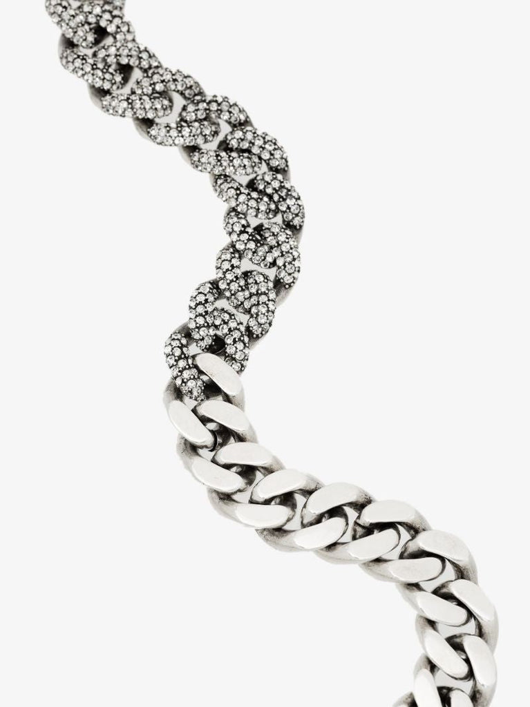 Silver-tone Crystal-embellished Chain Necklace
