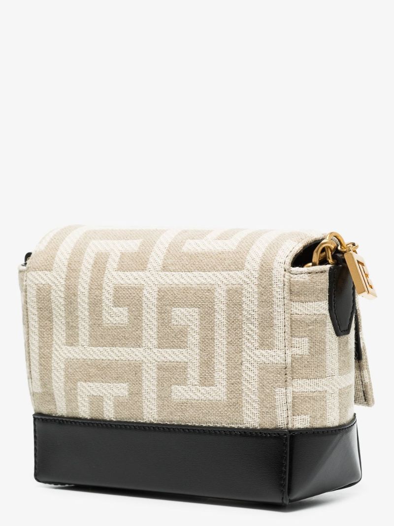 Neutral Folded Monogram Shoulder Bag
