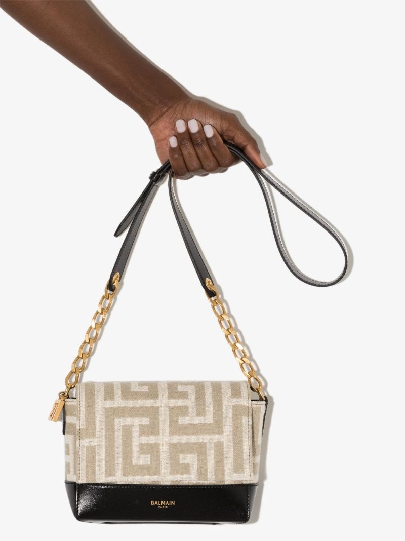 Neutral Folded Monogram Shoulder Bag