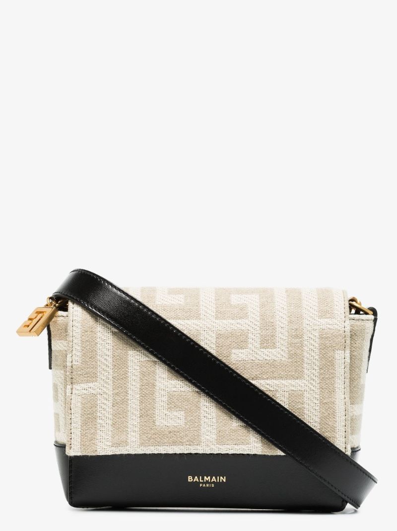 Neutral Folded Monogram Shoulder Bag