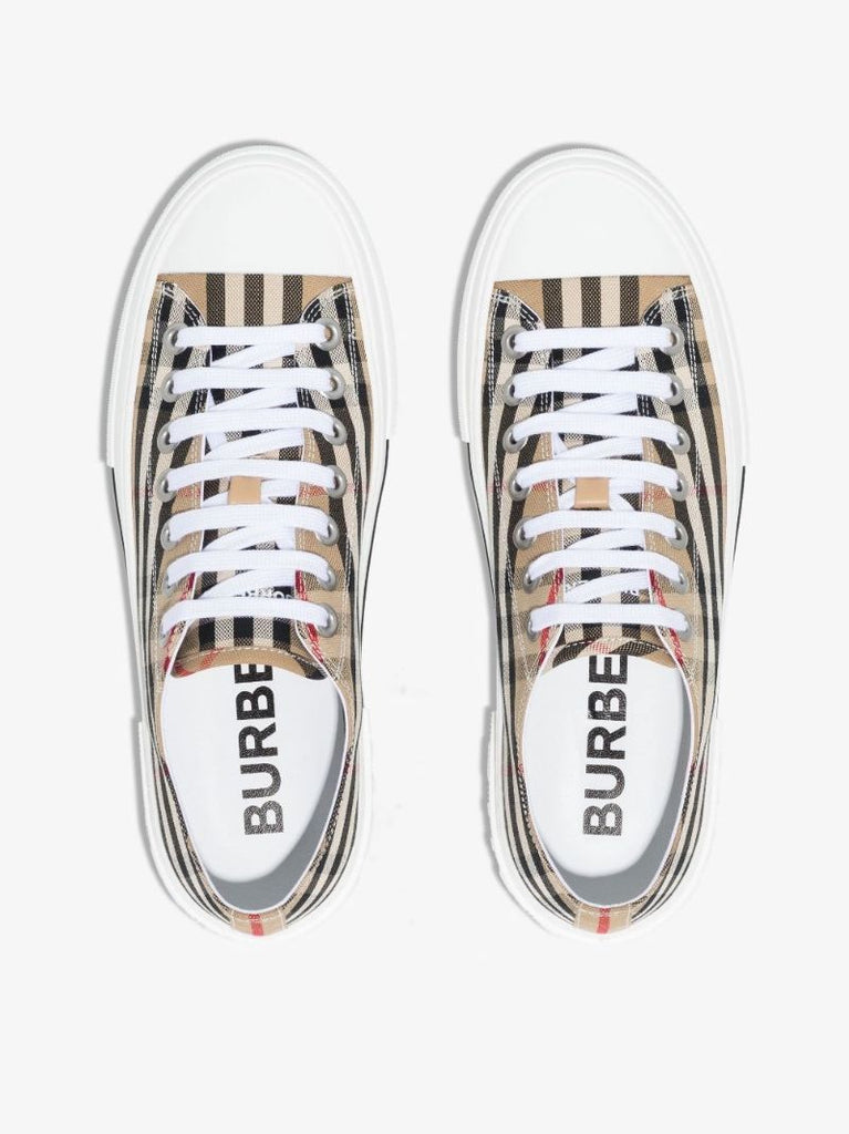 Neutral Vintage Check Cotton Sneakers
