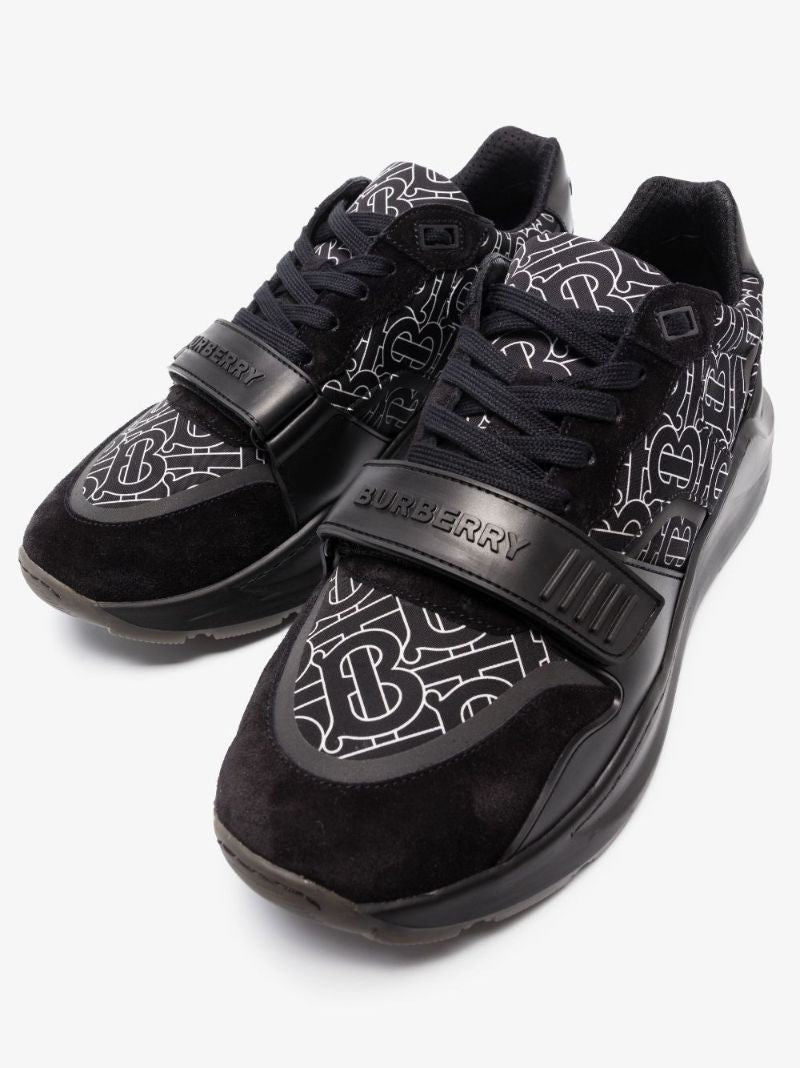 Black Monogram Print Low-top Sneakers