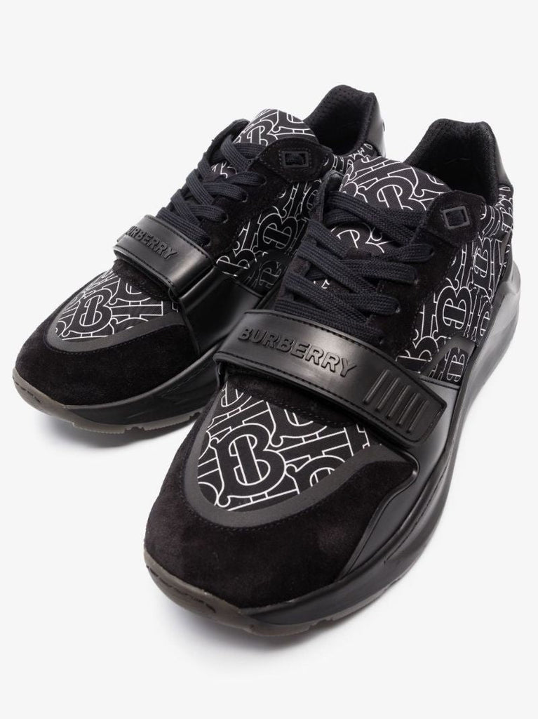 Black Monogram Print Low-top Sneakers
