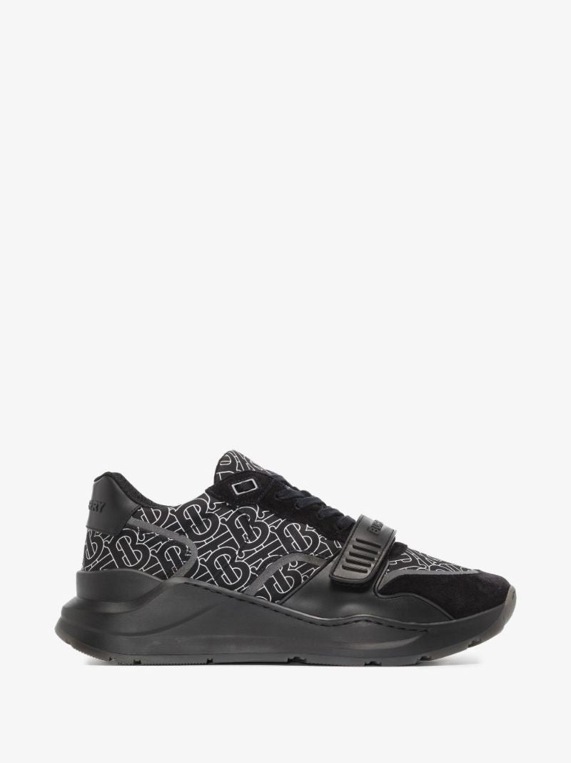 Black Monogram Print Low-top Sneakers