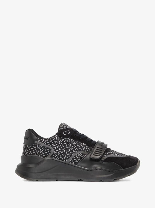 Black Monogram Print Low-top Sneakers