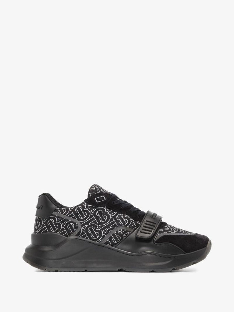 Black Monogram Print Low-top Sneakers