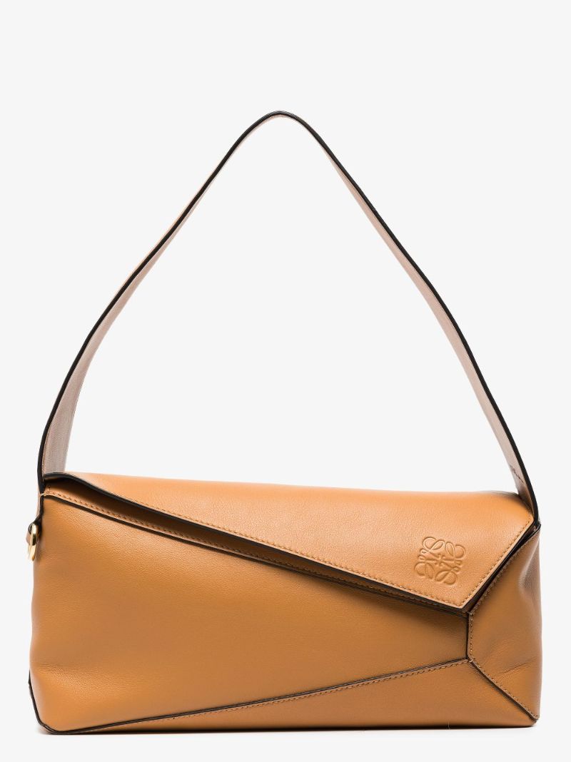 Brown Puzzle Leather Shoulder Bag