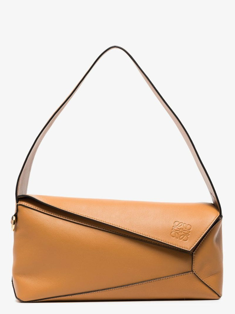 Brown Puzzle Leather Shoulder Bag