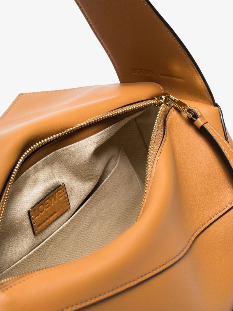 Brown Puzzle Leather Shoulder Bag