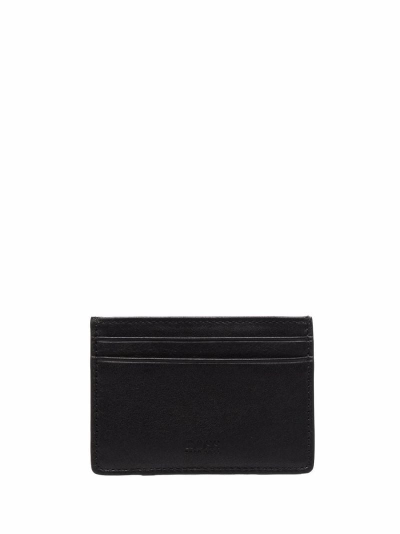 Black Clip on Leather Card Holder