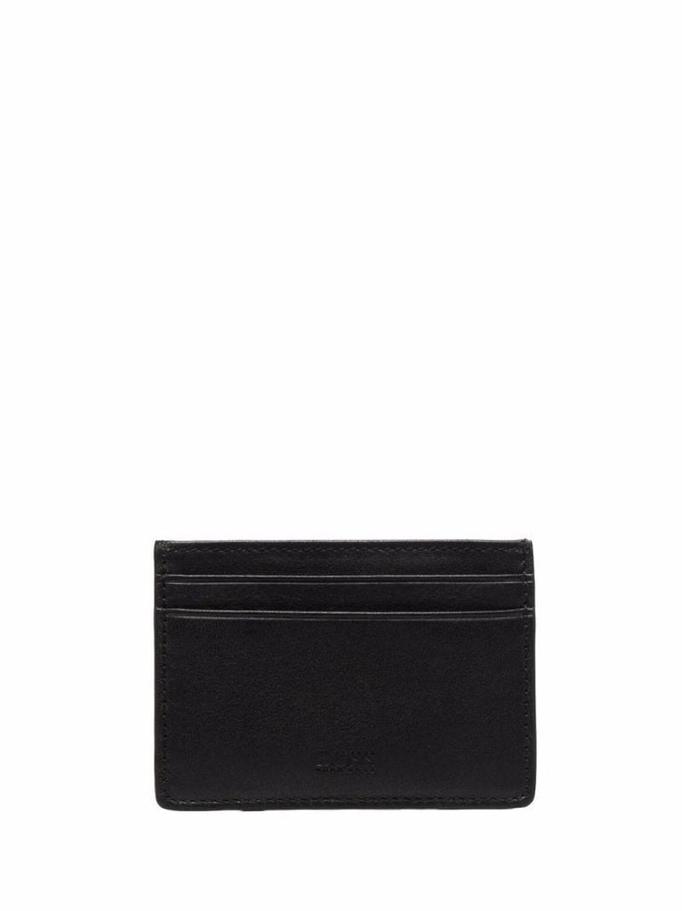 Black Clip on Leather Card Holder